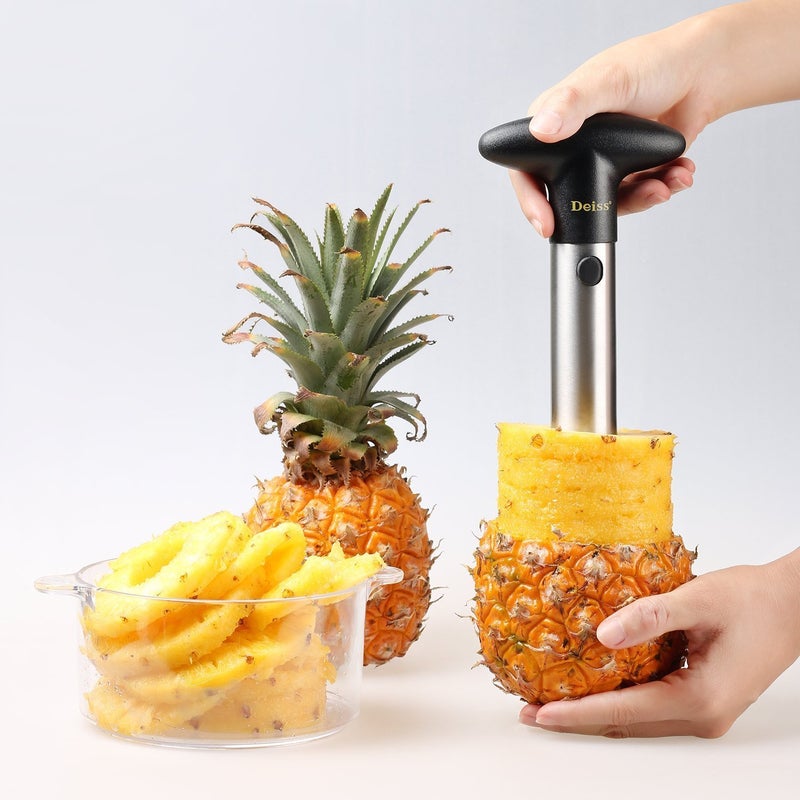 Deiss PRO Pineapple Corer â€” 2 in 1 Stainless Steel Pineapple Cutter Tool & Corer Tool Kitchen - Pineapple Corer And Slicer Tool - Fruit Cutter Tool, Pineapple Slicer And Corer - Dishwasher Safe - Image 2